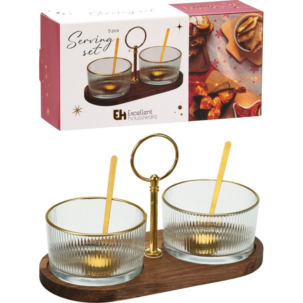 ANTIPASTIERA 5PZ VETROLEGNO